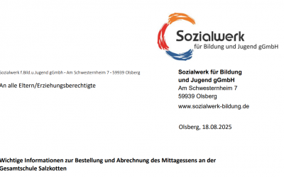 Mensa-Betreiber: Wichtige Informationen zur Bestellung und Abrechnung des Mittagessens an der Gesamtschule Salzkotten